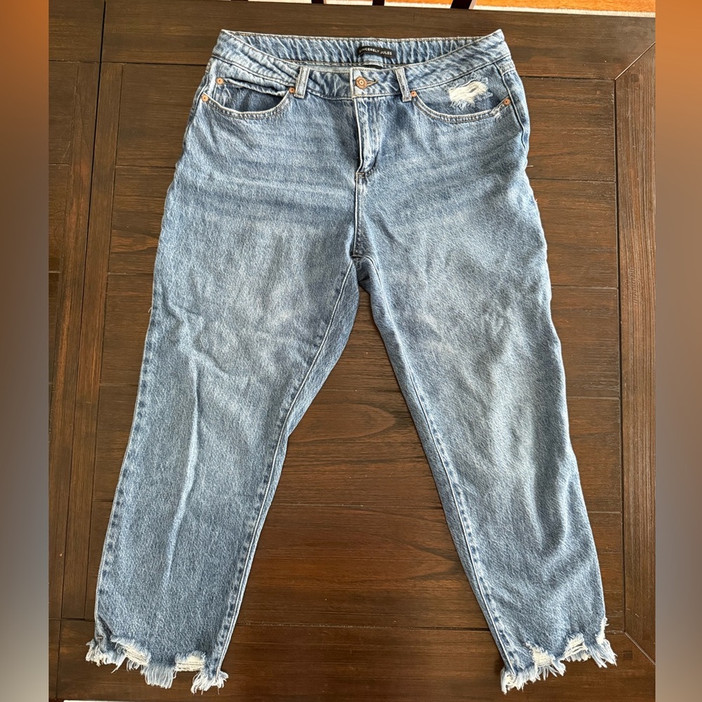 Sincerely Jules Boyfriend Jeans with Faded Distress